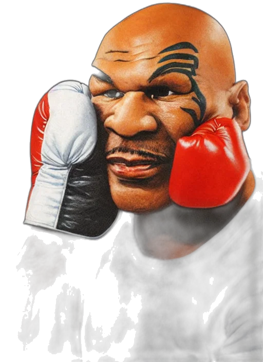 face, photorealistic, concept art, cartoon, fantasy art, portrait, mike, tyson transparent PNG cut-out