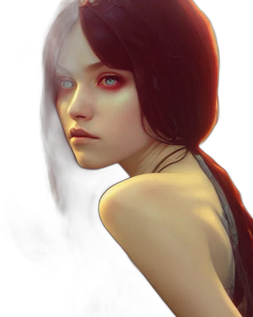 face, robot, mask, fantasy art, photorealistic, concept art, comic book art, fire transparent PNG cut-out