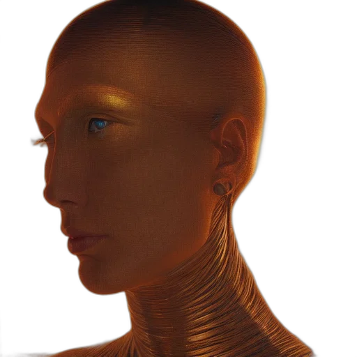 jewelry, robot, mask, face, 3d render, cyberpunk, photorealistic, concept art transparent PNG cut-out