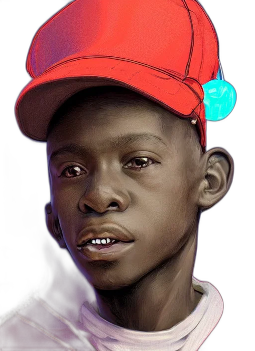 face, hat, photorealistic, concept art, watercolor, cartoon, pastel, red transparent PNG cut-out