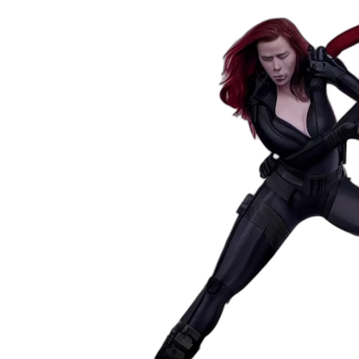 concept art, comic book art, 3d render, scarlett, johansson, black, widow, full transparent PNG cut-out