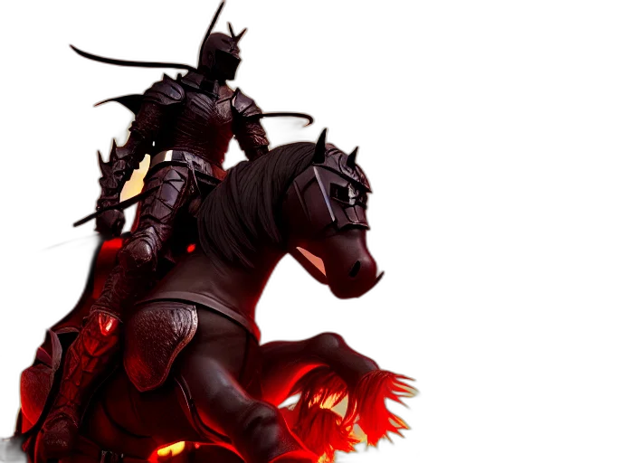 concept art, fantasy art, hell, knight, riding, horse, into, battle transparent PNG cut-out