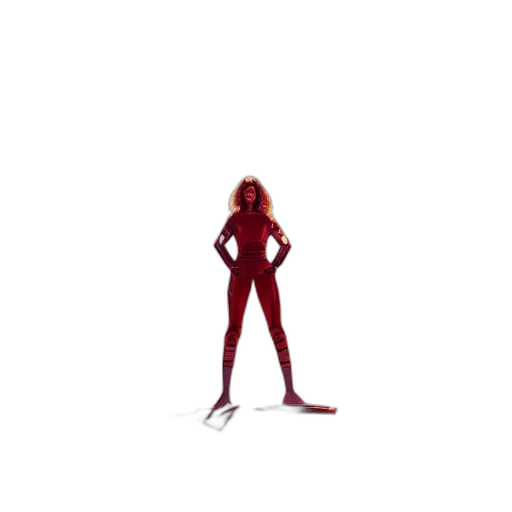 hair, creature, robot, staff transparent PNG cut-out