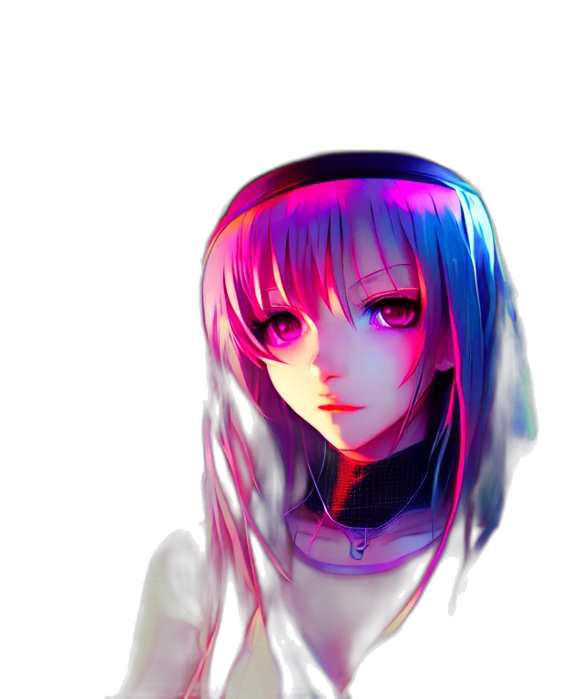 robot, face, mask, creature, anime, cyberpunk, pixel art, vaporwave transparent PNG cut-out