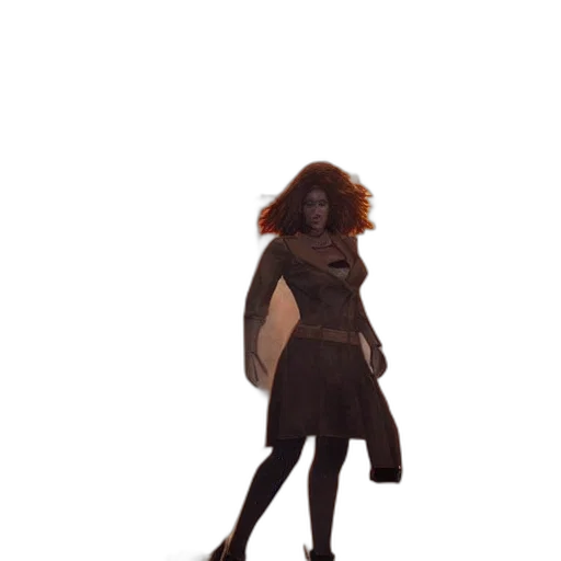 dress, creature, staff, hair transparent PNG cut-out
