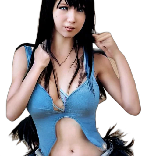 hair, staff, dress, photorealistic transparent PNG cut-out