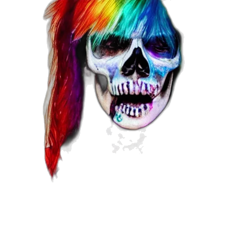 mask, hair, face, photorealistic, watercolor, fantasy art, concept art, colorful transparent PNG cut-out
