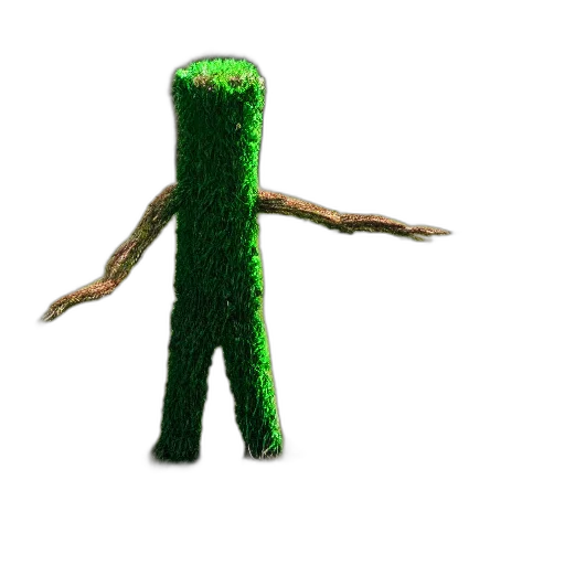 creature, tree, staff, hair, 3d render, pixel art, concept art, photorealistic transparent PNG cut-out