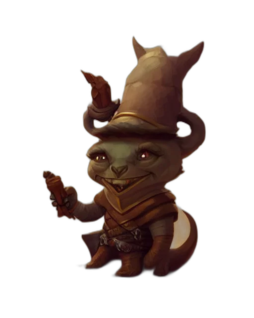staff, hat, creature, weapon transparent PNG cut-out