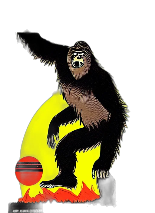 concept art, bigfoot, retro, sci transparent PNG cut-out