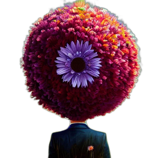 flower, crown, hat, umbrella, oil painting, photorealistic, concept art, fantasy art transparent PNG cut-out