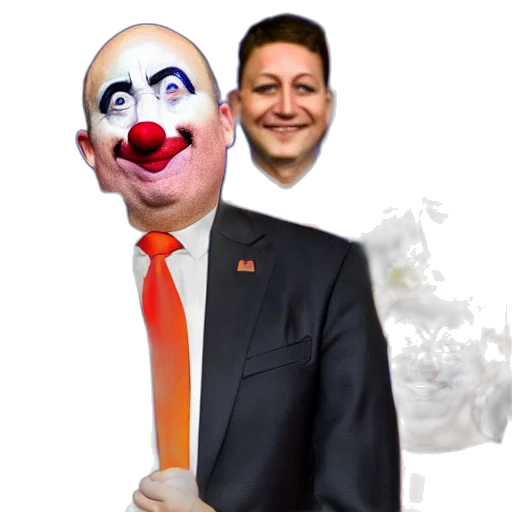 mask, staff, face, creature, president, clown, makeup, taking transparent PNG cut-out