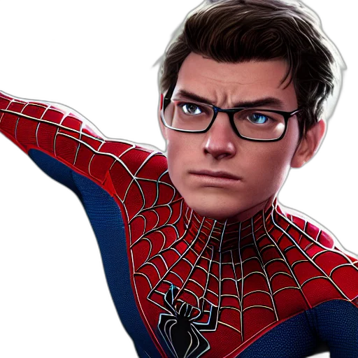face, comic book art, 3d render, cartoon transparent PNG cut-out