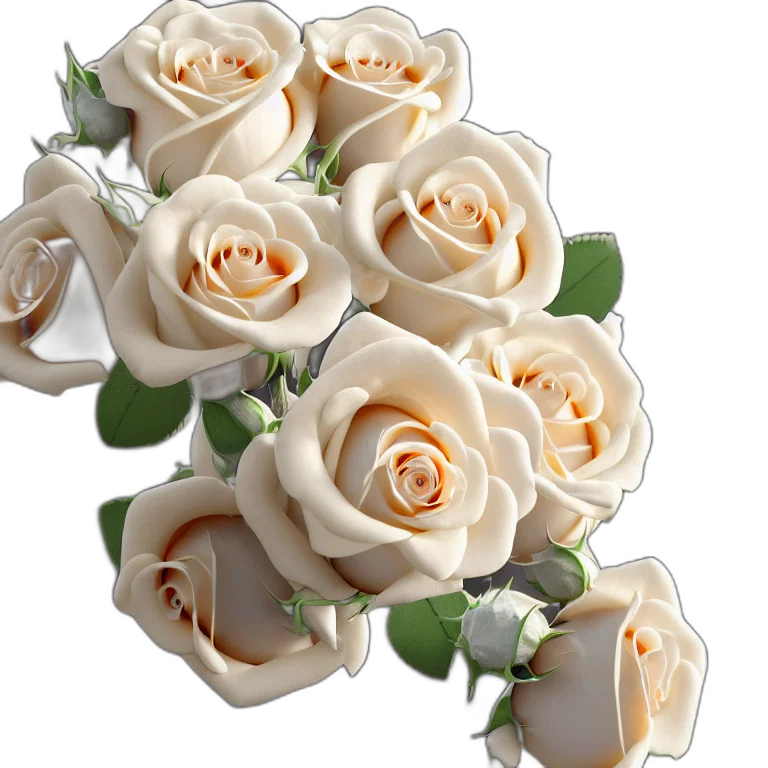 flower, jewelry, crown, 3d render, photorealistic, wonderful, princess, cream transparent PNG cut-out