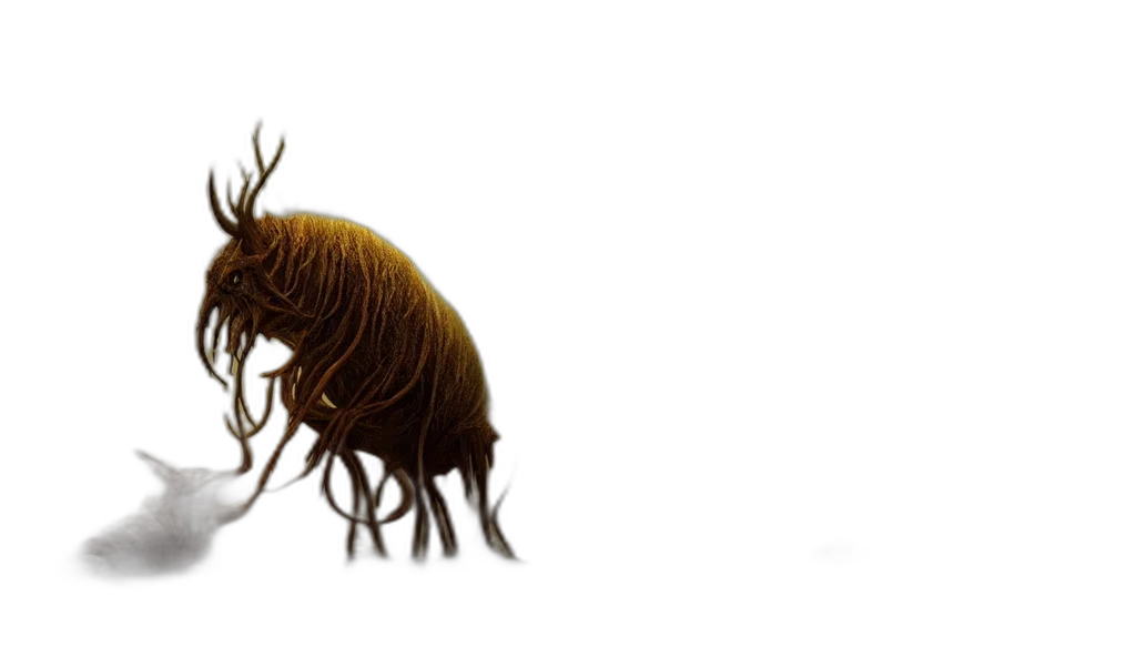 hair, creature, animal, mask, concept art, 3d render, fantasy art, photorealistic transparent PNG cut-out