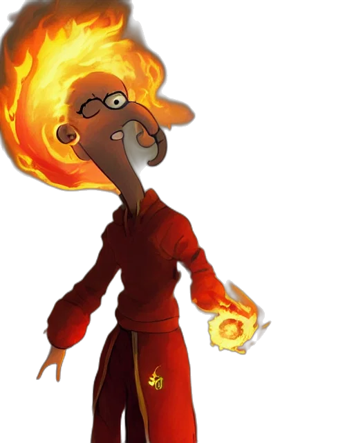 staff, jacket, dragon, mask, concept art, cartoon, 3d render, fantasy art transparent PNG cut-out