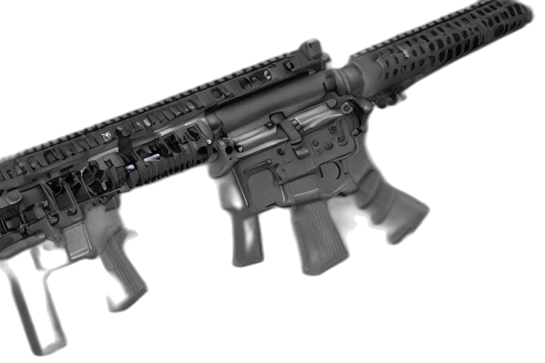 weapon, 3d render, rifle, made, hugo, boss, hyper, detailed transparent PNG cut-out