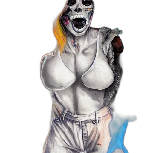 mask, concept art, watercolor, fantasy art, comic book art, fire, full, body transparent PNG cut-out