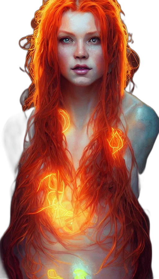 hair, dragon, dress, face transparent PNG cut-out