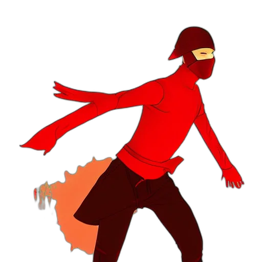 mask, jacket, staff, creature transparent PNG cut-out