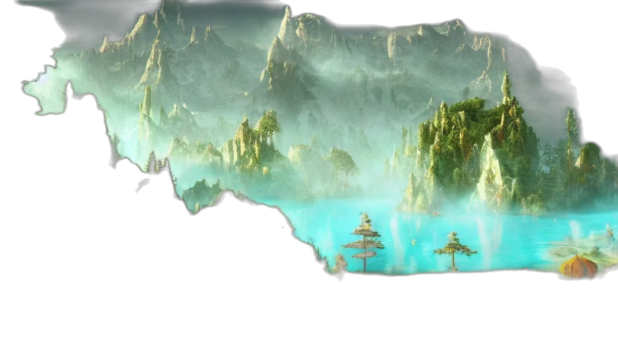 concept art, 3d render, fantasy art, vaporwave transparent PNG cut-out
