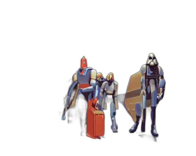robot, concept art, 3d render, comic book art transparent PNG cut-out