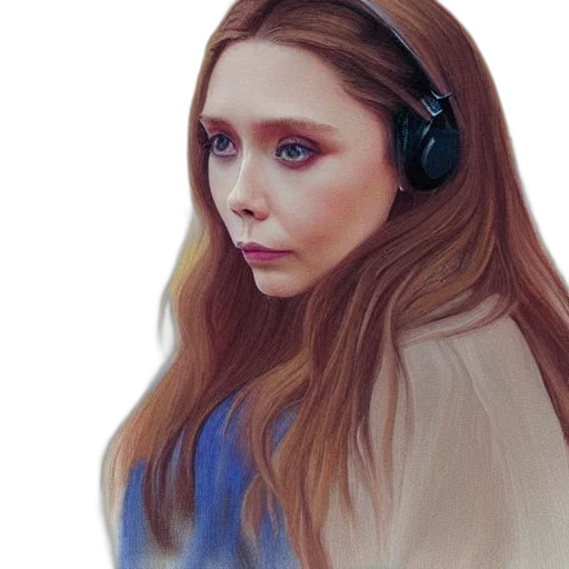 face, robot, hair, photorealistic transparent PNG cut-out