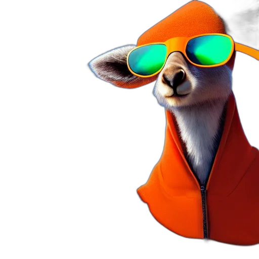 jacket, animal, staff, 3d render, concept art, cartoon, fantasy art, high transparent PNG cut-out