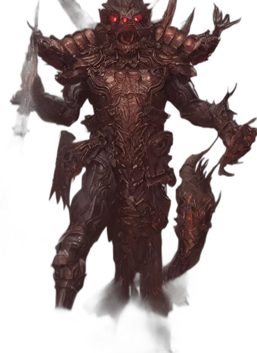 creature, dragon, mask, staff transparent PNG cut-out