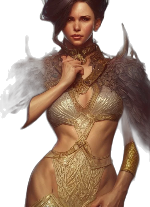 jewelry, dress, fantasy art, concept art, photorealistic, comic book art, golden, earth tones transparent PNG cut-out