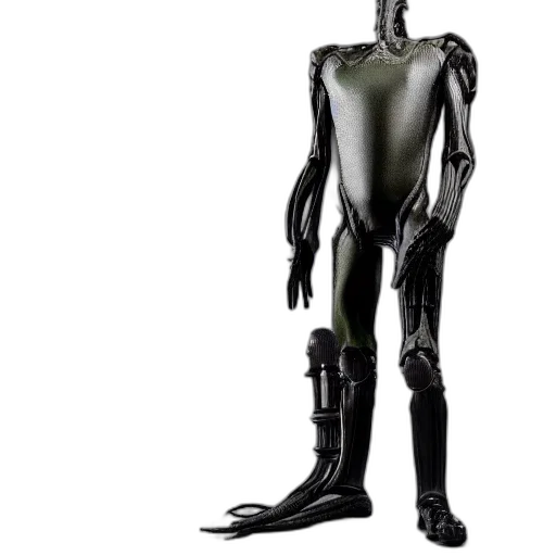 robot, creature, staff, jacket transparent PNG cut-out