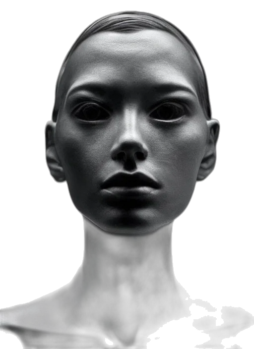 face, mask, jewelry, robot, photorealistic, 3d render, concept art, fantasy art transparent PNG cut-out