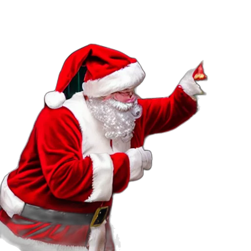 photorealistic, santa, claus, arriving transparent PNG cut-out