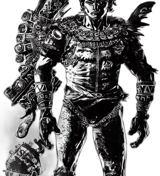 robot, weapon, creature, jacket, comic book art, concept art, cyberpunk, fantasy art transparent PNG cut-out
