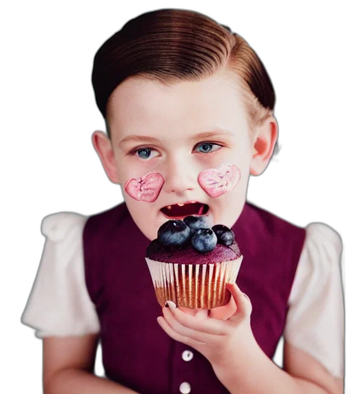 face, food, photorealistic, 3d render transparent PNG cut-out