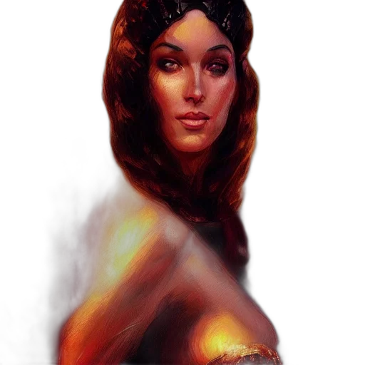 face, dress, crown, fantasy art transparent PNG cut-out