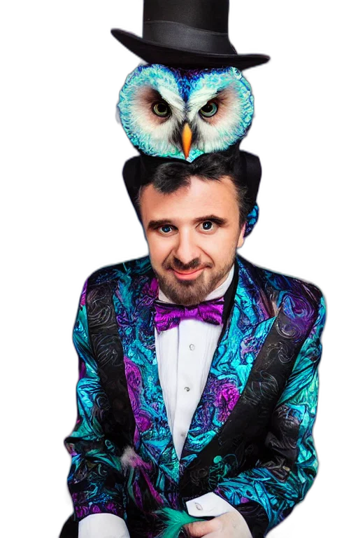 animal, jacket, mask, face, cartoon, concept art, background, pastel transparent PNG cut-out