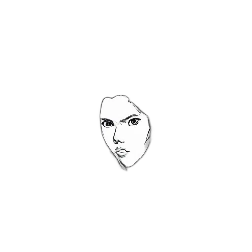 face, mask, creature, hair, pencil sketch, photorealistic, concept art, cartoon transparent PNG cut-out