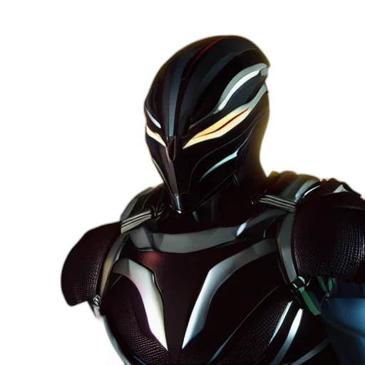 robot, mask, 3d render, concept art, comic book art, still, photo, darkhawk transparent PNG cut-out