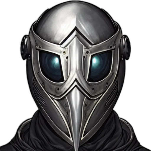 mask, face, robot, sword, fantasy art, concept art, comic book art, pixel art transparent PNG cut-out