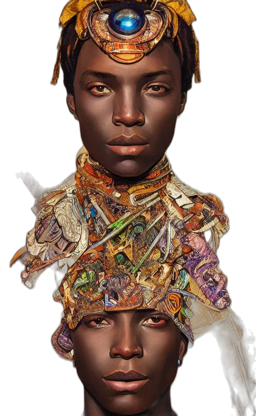 face, jewelry, crown, mask, photorealistic, concept art, fantasy art, comic book art transparent PNG cut-out