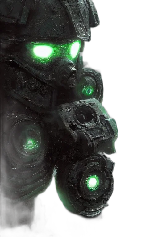 robot, weapon, mask, face, concept art, cyberpunk, comic book art, fantasy art transparent PNG cut-out
