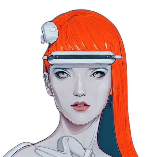 staff, robot, face, jewelry, fantasy art, anime, comic book art, concept art transparent PNG cut-out