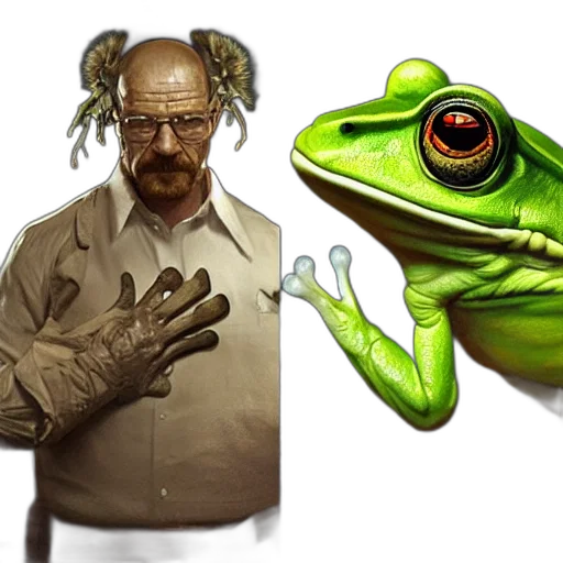 animal, creature, concept art, photorealistic, comic book art, frog, walter, white transparent PNG cut-out