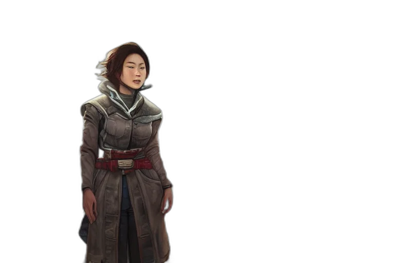 staff, jacket, face, sword transparent PNG cut-out