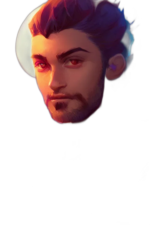 face, mask, crown, staff, concept art, fantasy art, anime, photorealistic transparent PNG cut-out