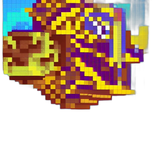 dragon, crown, weapon, creature, pixel art, 3d render, vaporwave, concept art transparent PNG cut-out
