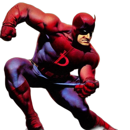 animal, weapon, comic book art, concept art, 3d render, photorealistic, red, daredevil transparent PNG cut-out