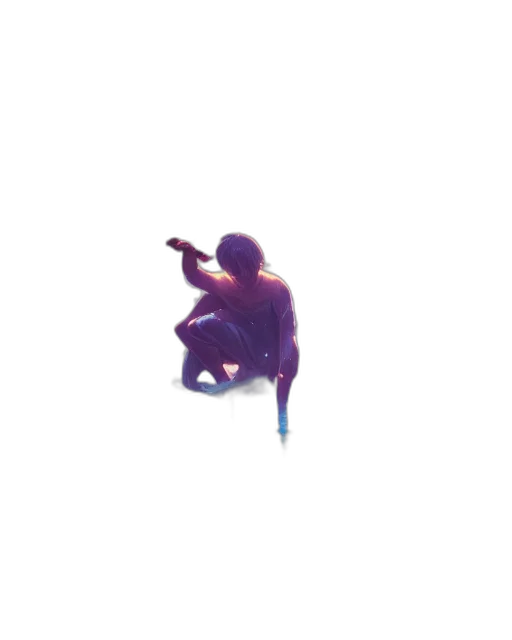 creature, bottle, umbrella, staff, 3d render, vaporwave, pixel art, concept art transparent PNG cut-out