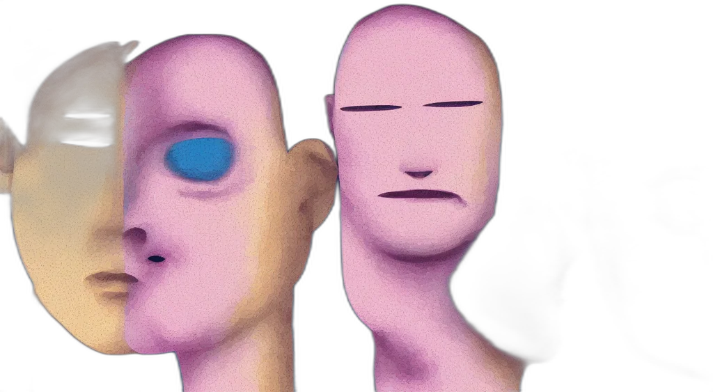 mask, face, 3d render, concept art, vaporwave, watercolor, pastel, digital transparent PNG cut-out